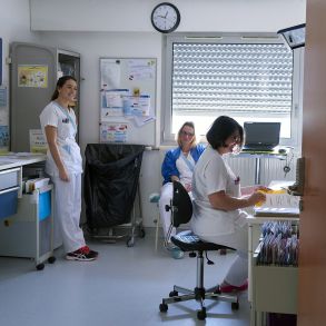 Salle des infirmières de chimiothérapie de Saint-Malo